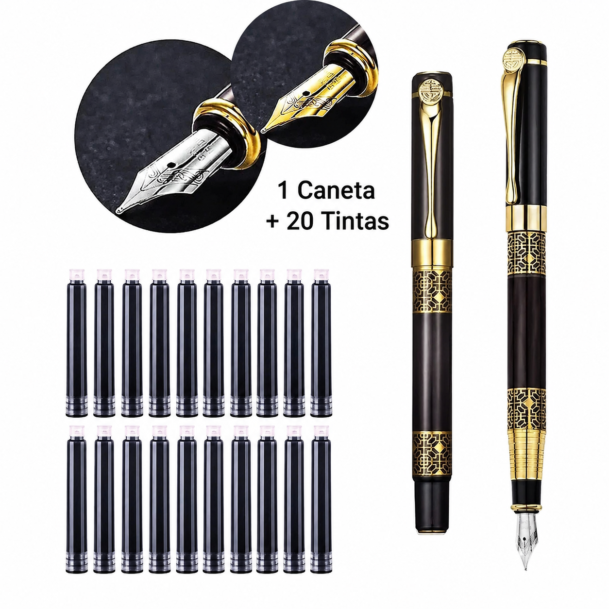 Caneta Heritage Pen Clássica Tinteiro