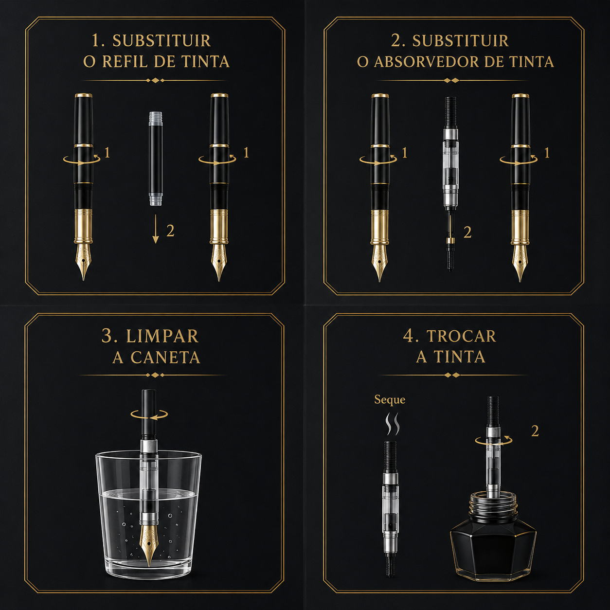 Caneta Heritage Pen Clássica Tinteiro