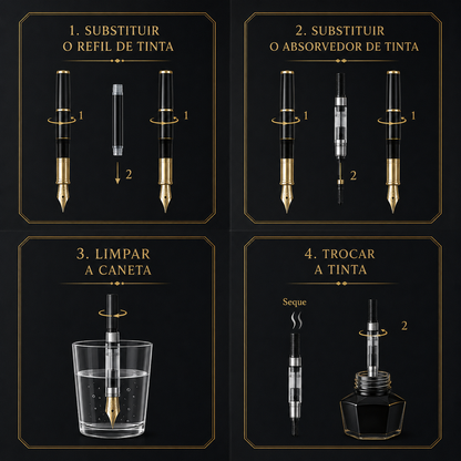 Caneta Heritage Pen Clássica Tinteiro