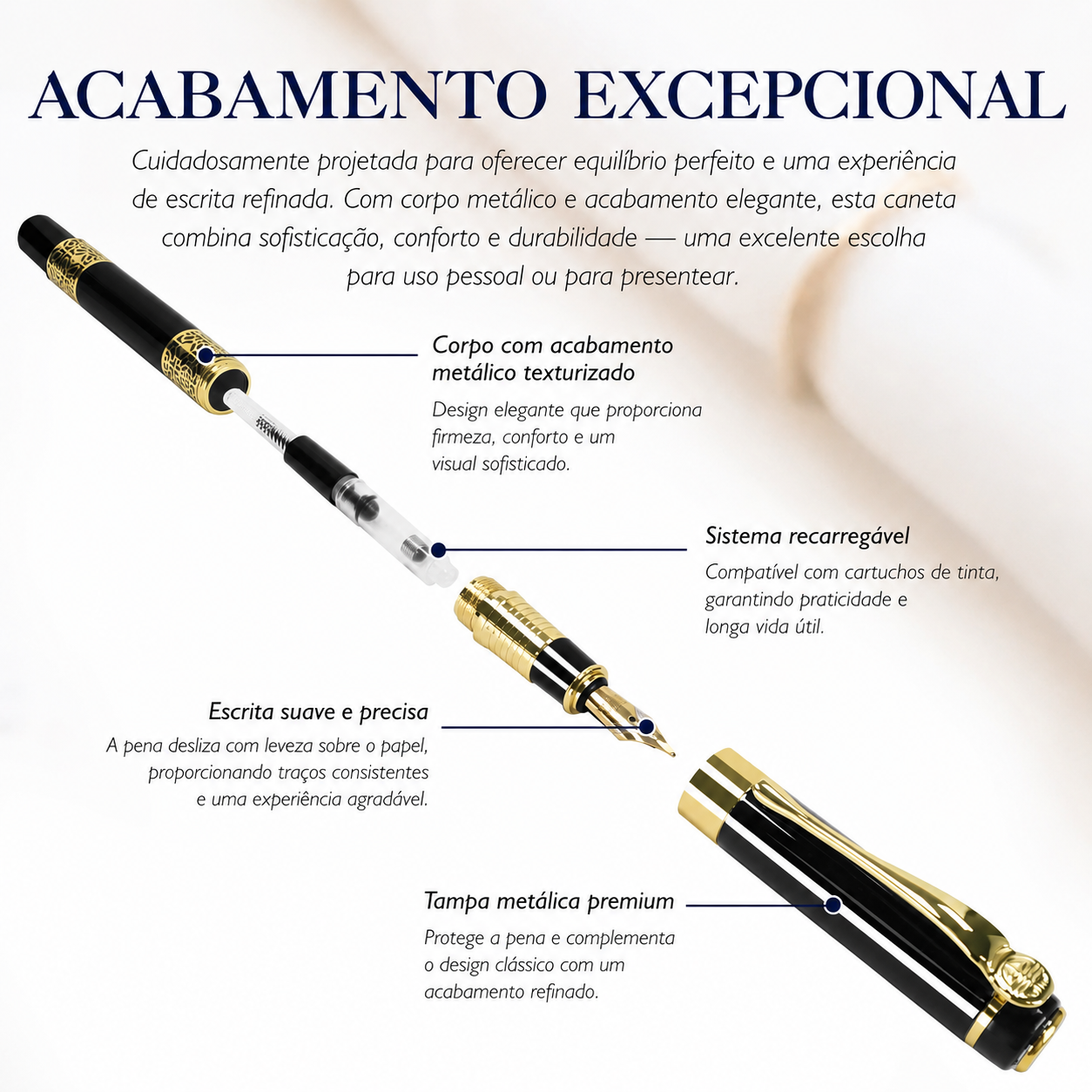 Caneta Heritage Pen Clássica Tinteiro