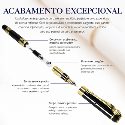 Caneta Heritage Pen Clássica Tinteiro